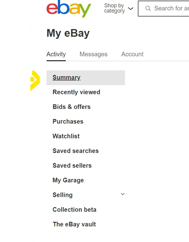 Go to Summary and then click Edit Profile option