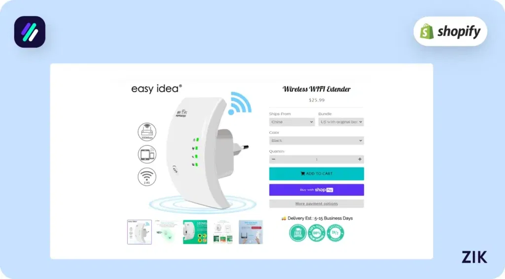 Wireless WiFi Extender from Shopify