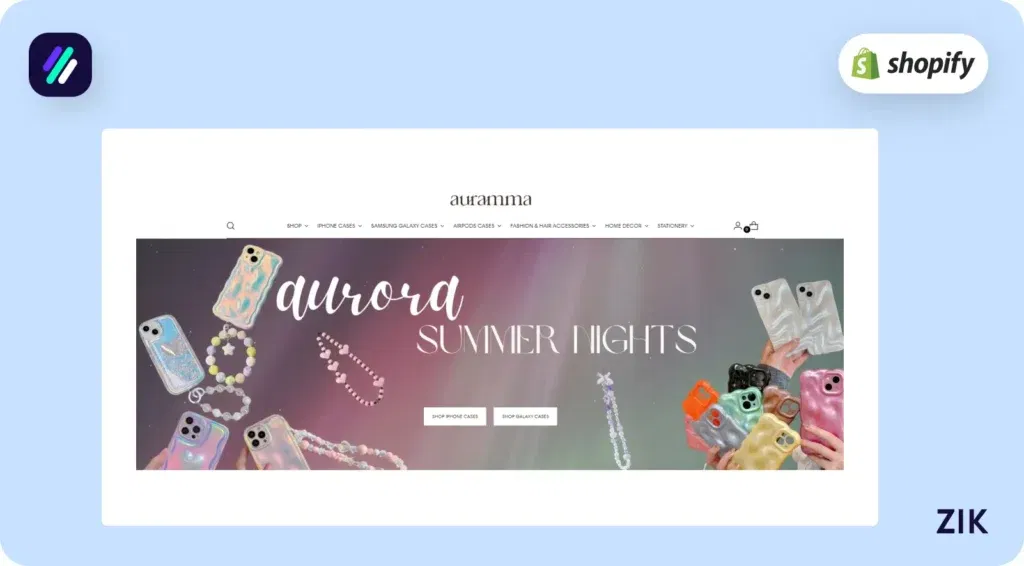 checking the Shopify store website