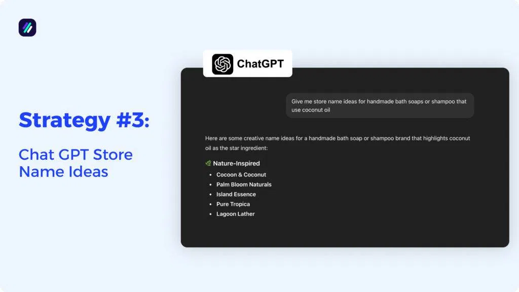 Chat GPT store name ideas