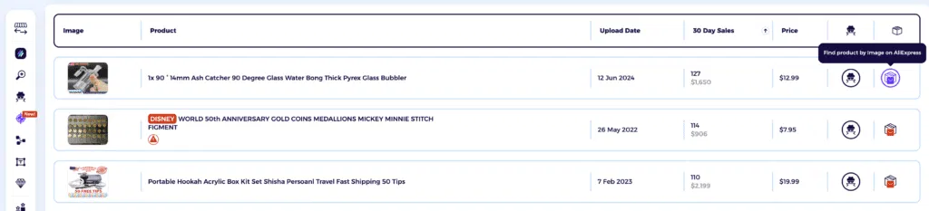 Click on icon to find product by image on AliExpress