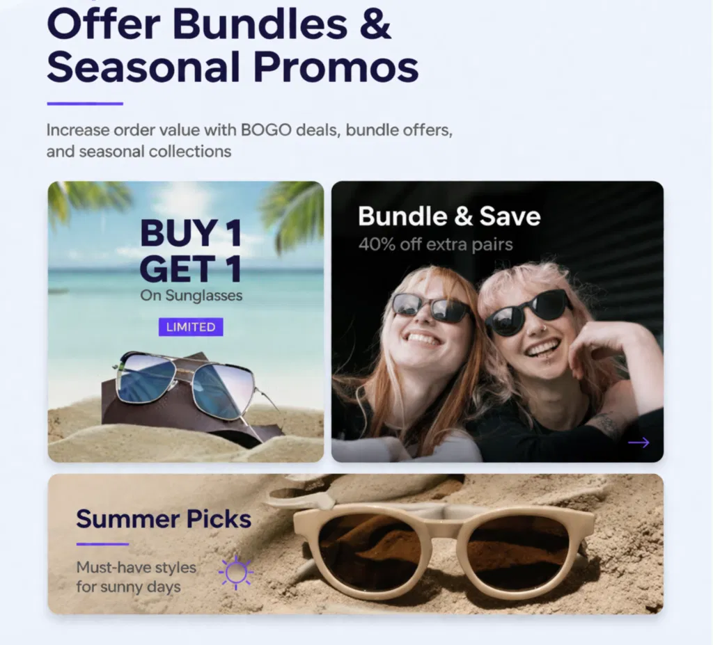 Offer Bundles and Seasonal Promos on dropshipping sunglasses