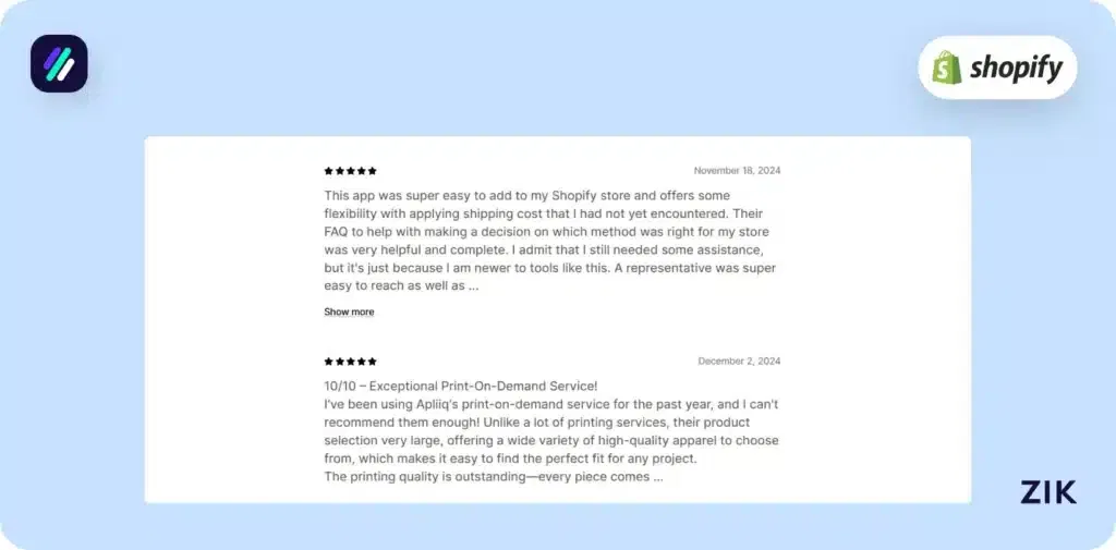 Print on Demand Apps Apliiq reviews