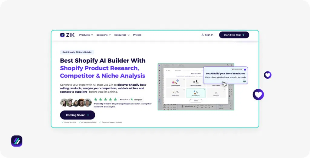 ZIK Analytics Shopify Page Builder App