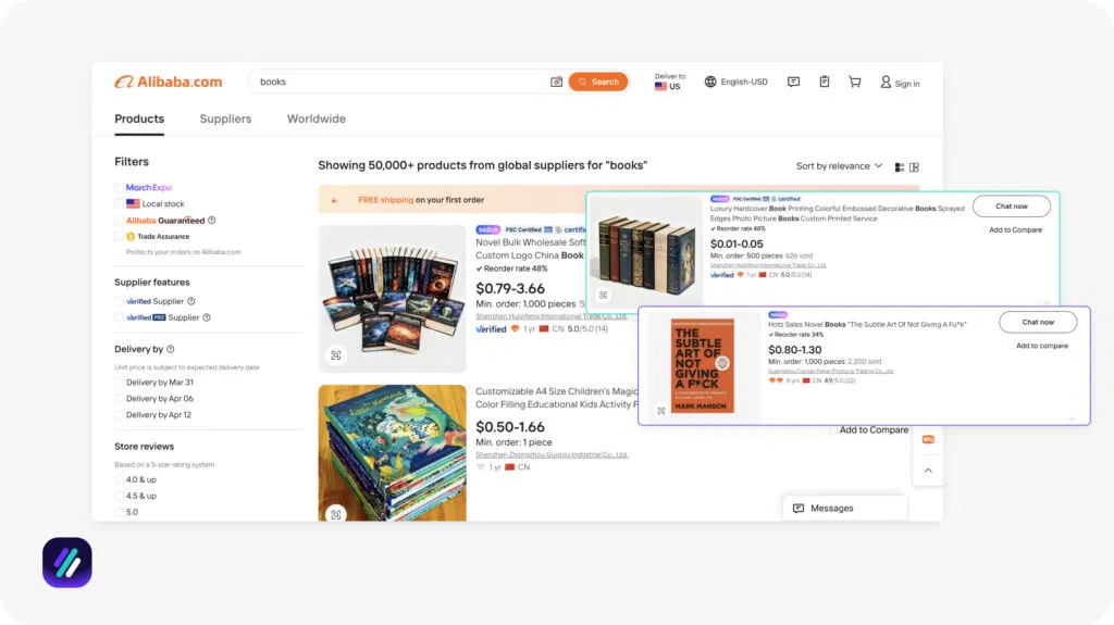 alibaba for dropshipping books suppliers