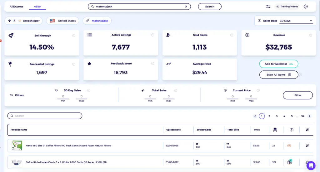 automate aliexpress to ebay product research using ZIK Analytics autopilot