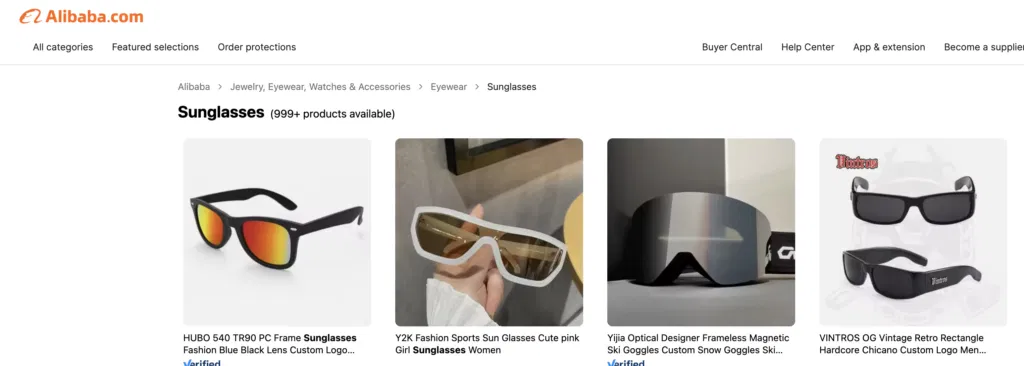 best sunglasses dropshipping supplier Alibaba