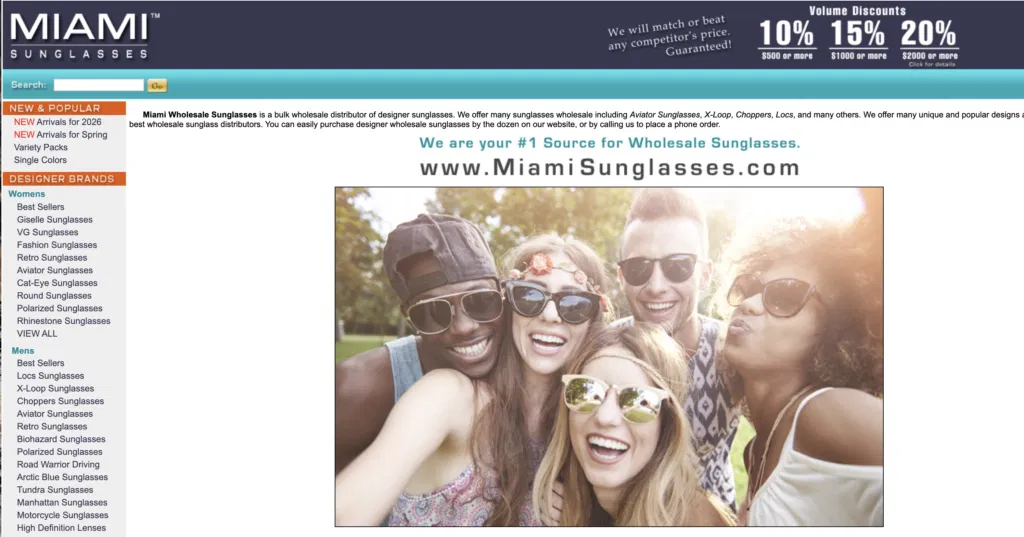 best sunglasses dropshipping supplier Miami sunglasses