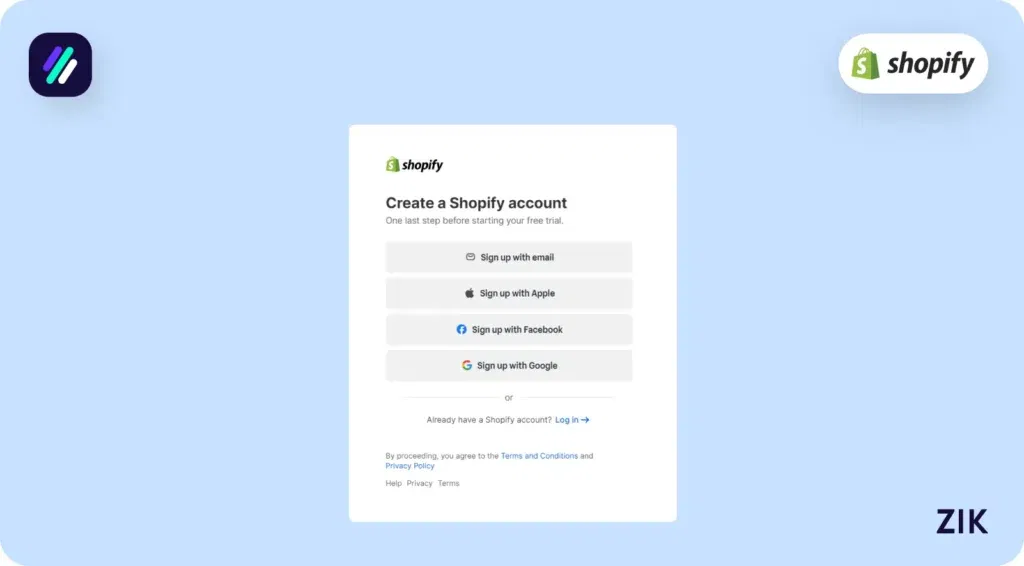 create an online store Shopify