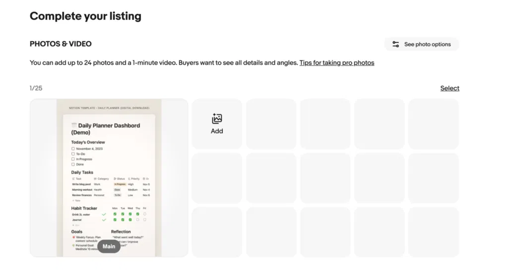 ebay upload photos of digital product