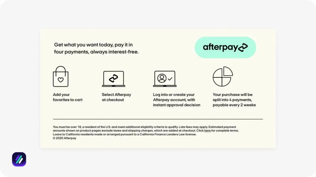 one of the best dropshipping software for payments and subscriptionsis afterpay