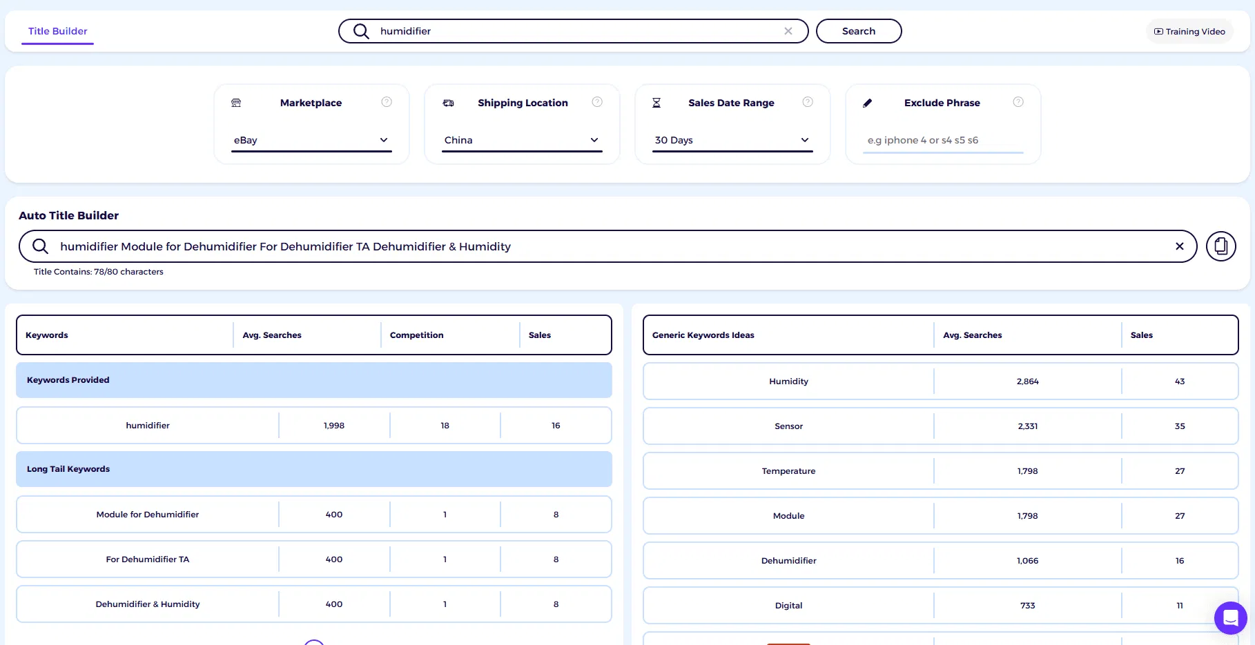 optimize ebay listing titles with title builder
