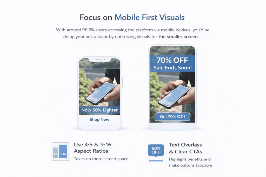 optimize facebook ads for dropshipping and improve CTA messaging for mobile users