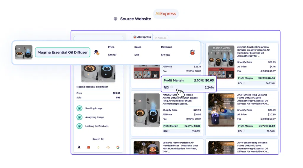 use aliexpress AI suppliers matching tool to find products to droship from aliexpress to ebay