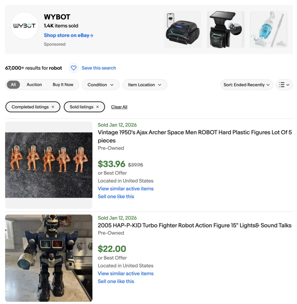 use ebay own data check sold listings of a store