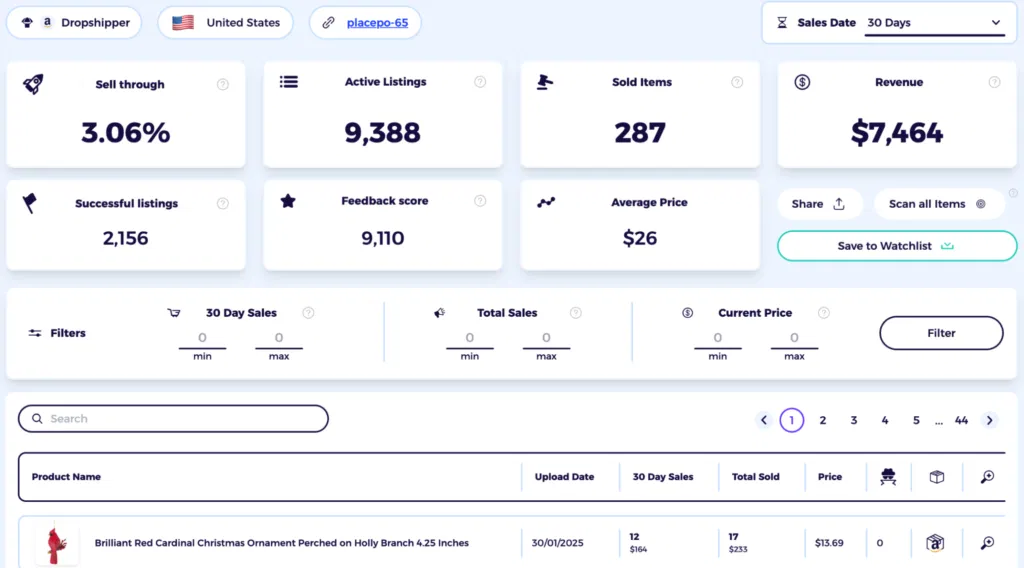 use zik competitor research tool on ebay to spy on ebay competitor performance
