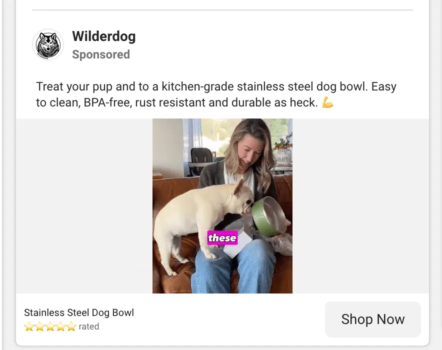 wilderdog facebook ads for dropshipping not using technical product language as a selling point