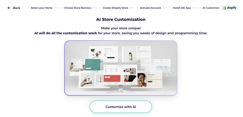 zik analytics shopify AI store customization
